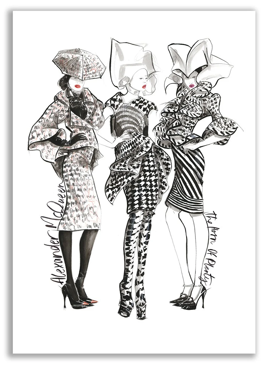 Alexander McQueen The Horn of Plenty trio fine art print — Angie Réhe